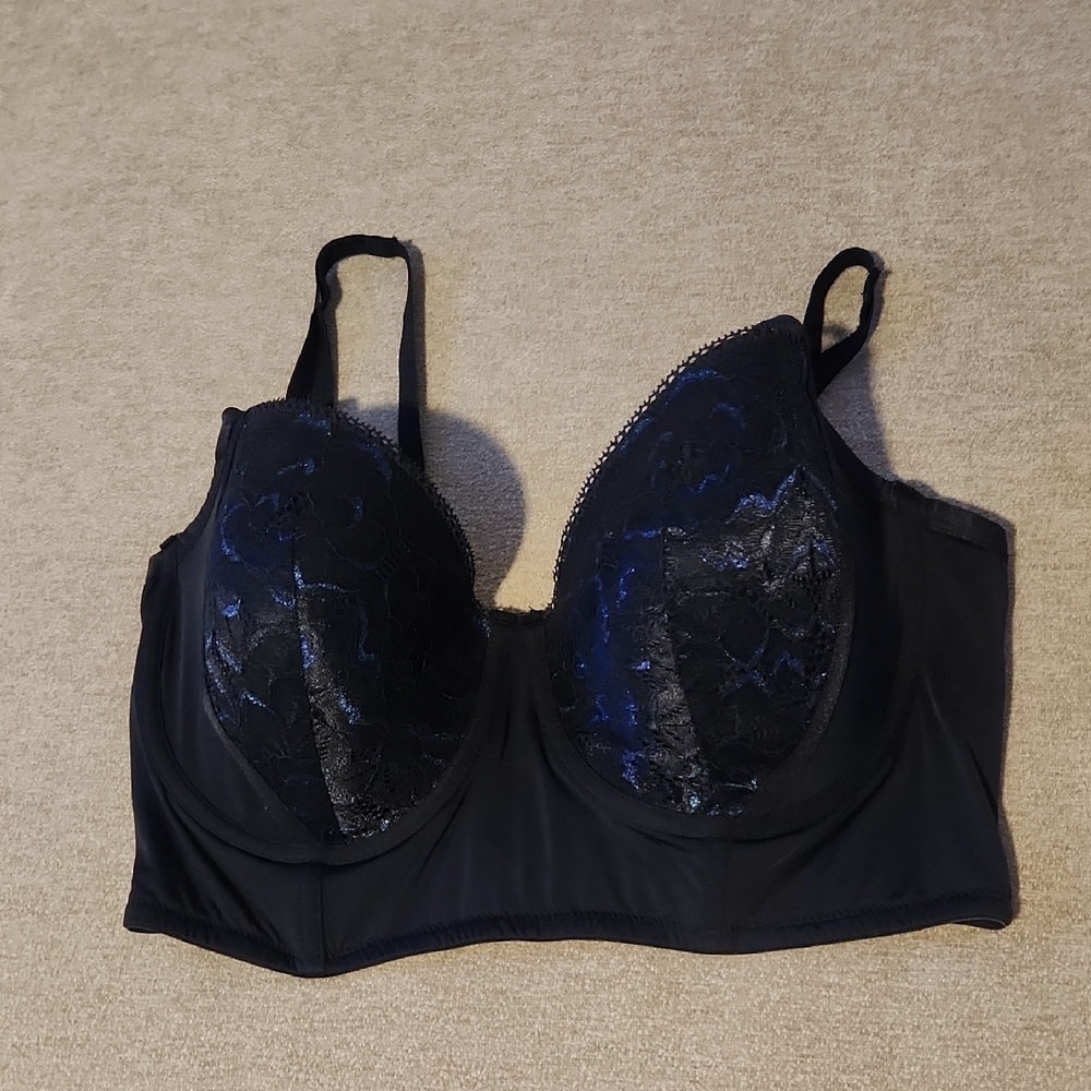 ADORE ME Elegant Blackand Blue Lace Women's Bra Sz 40DD